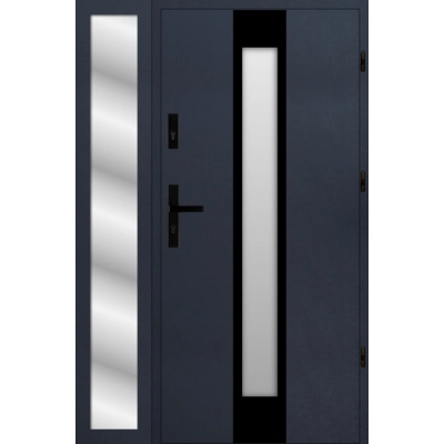 Drzwi zewnetrzne S37 BLACK z naswietlem antracyt 72mm